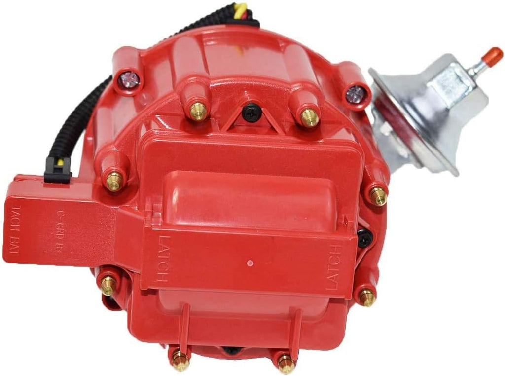 Red Cap HEI Distributor with Spark Plug Wires and Harness D74754