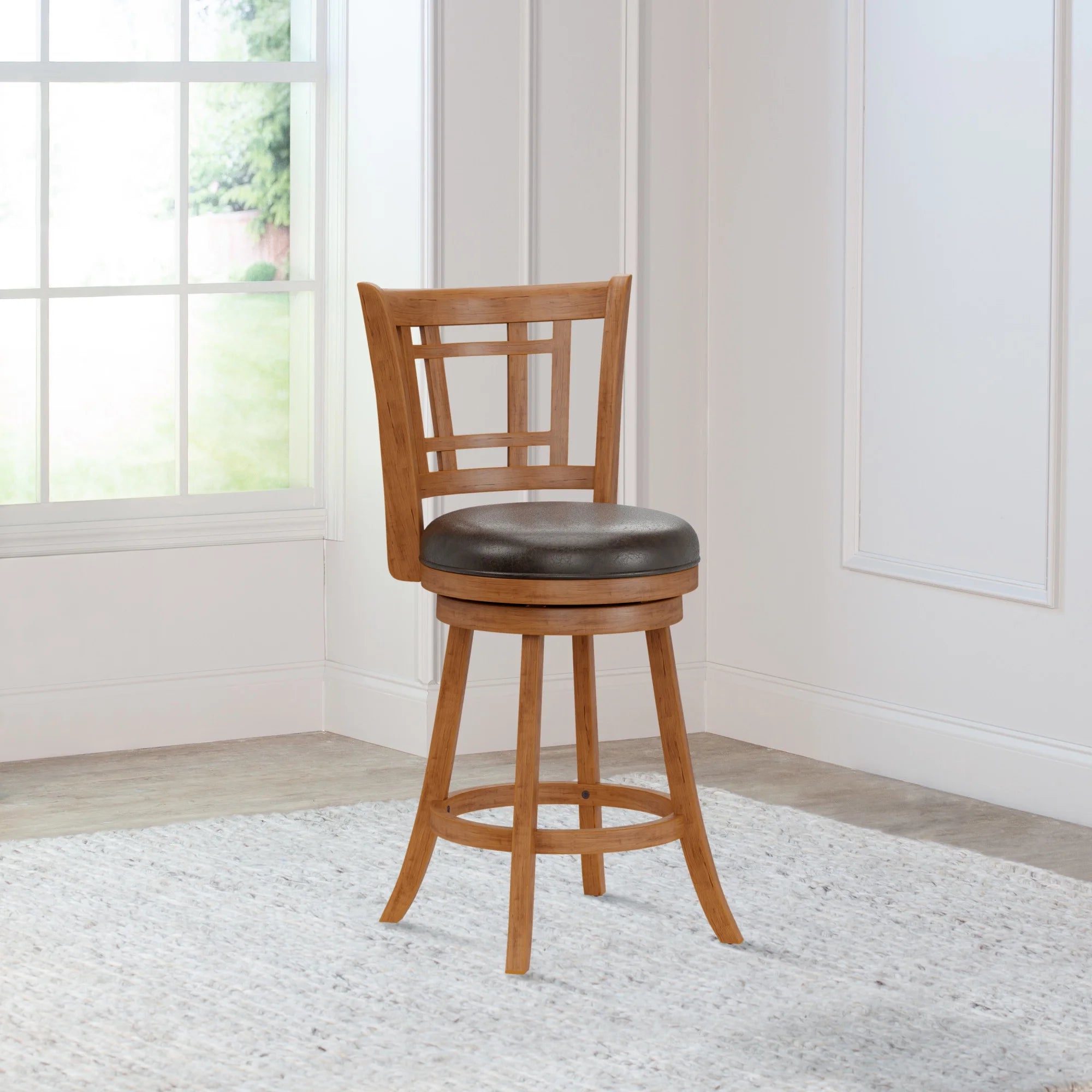 Oak Swivel Counter Height Stool F56287