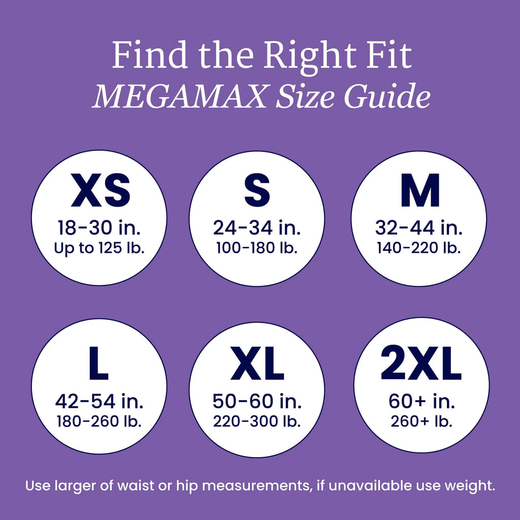 MegaMax Adult Overnight Diapers, Tab-Style, Medium, 40 Count Case, Pink, Unisex Incontinence Underwear G46645