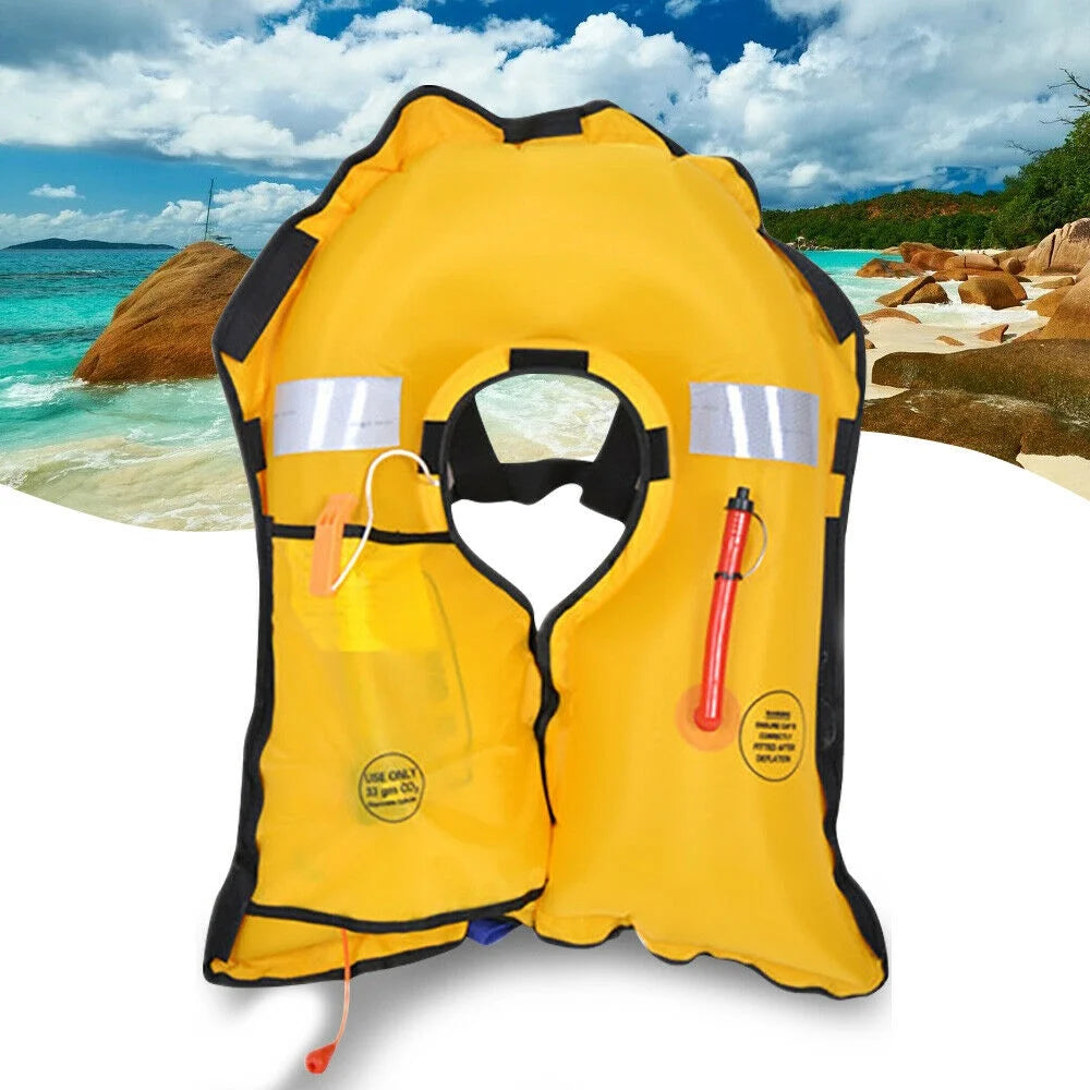 Adult Manual/Automatic CO2 Inflatable Life Jacket Vest PFD E12566