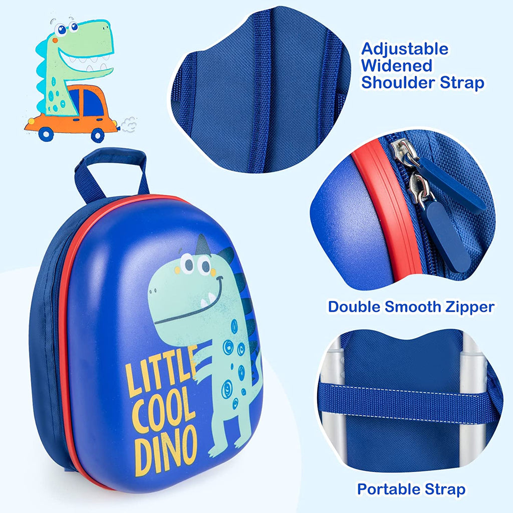 Blue Dinosaur 2 Pcs Kids Luggage Set with Rolling Spinner Wheels S86208