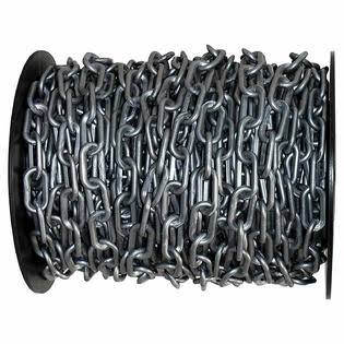 Plastic Chain Barrier on A Reel, 2x22x125&L, Silver O80664
