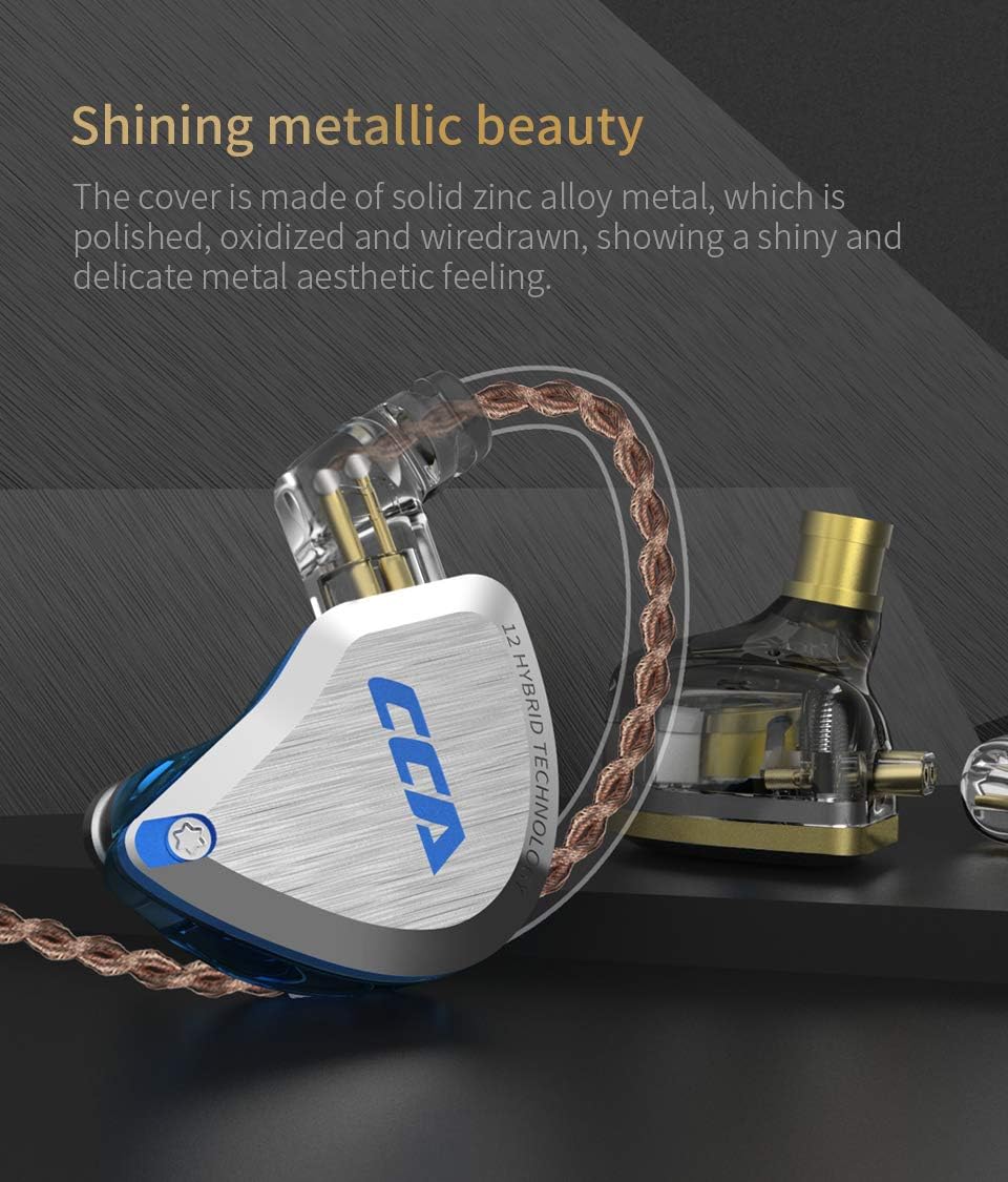 C12 Blue Hybrid HiFi In-Ear Monitors with Detachable Cable, Pack of 2 A56496