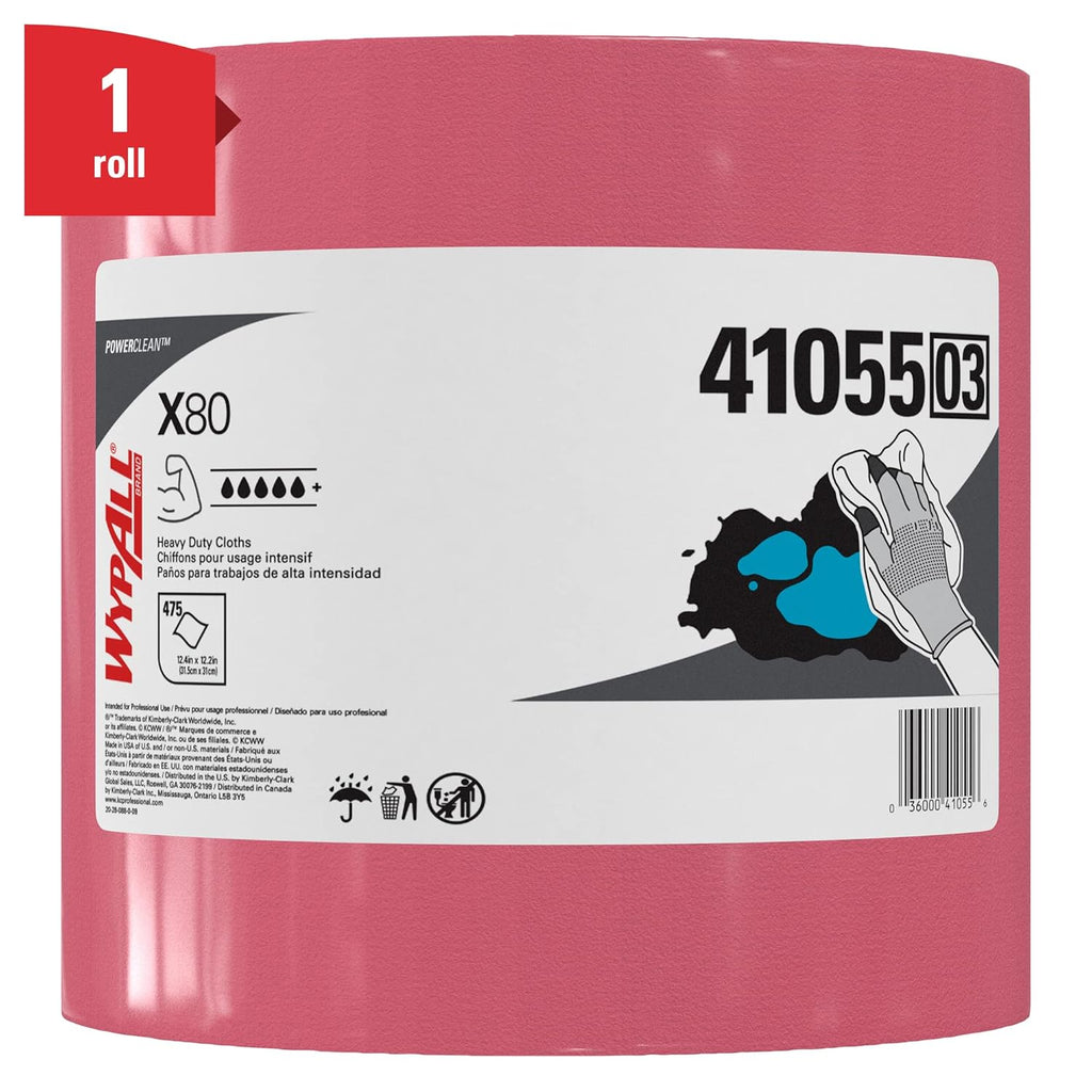 Red Heavy Duty Cloths Jumbo Roll, 475 Sheets B62625