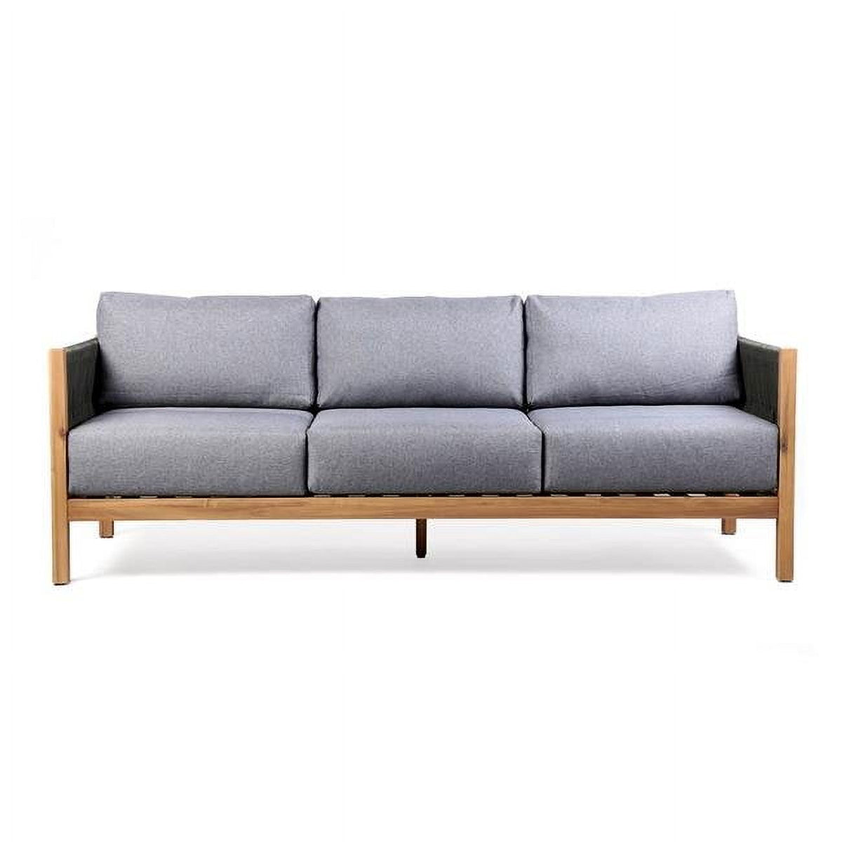 Gray Acacia Wood Outdoor Patio Sofa with Fabric W368