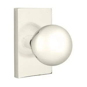 Polished Nickel Double Dummy Orb Door Knob and Rectangular Rose E945