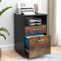 2 Drawer Mobile File Cabinet with Lock and Rolling Wheels O7347