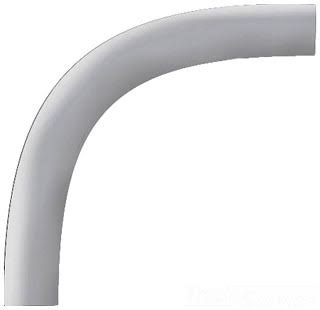 90 Degree ELBOW; 2-1/2 inch, Plain End, 48 inch Radius, PVC, Gray, Sch 80 A3163