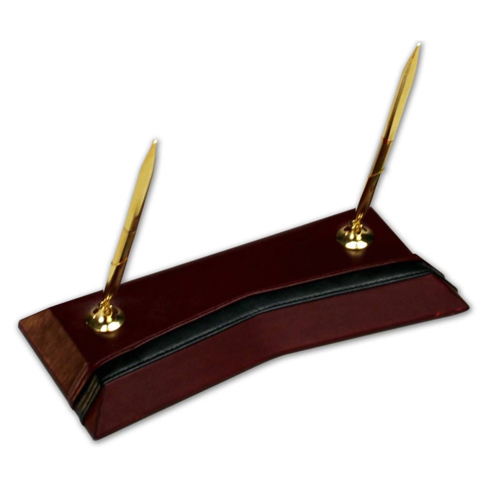 Burgundy Leather Double Pen Stand R225