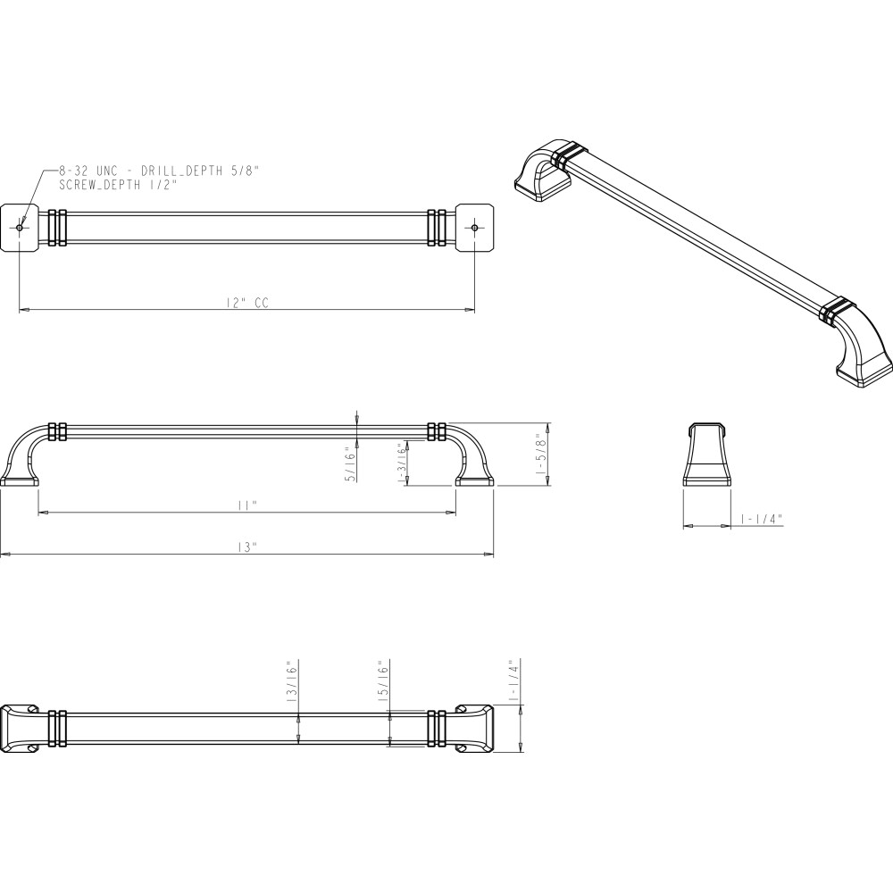 Satin Nickel Appliance Pull Q7970