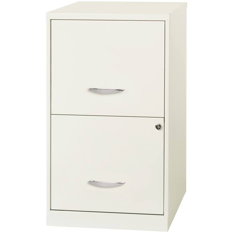 18in 2 Drawer Metal File Cabinet Pearl White O7180