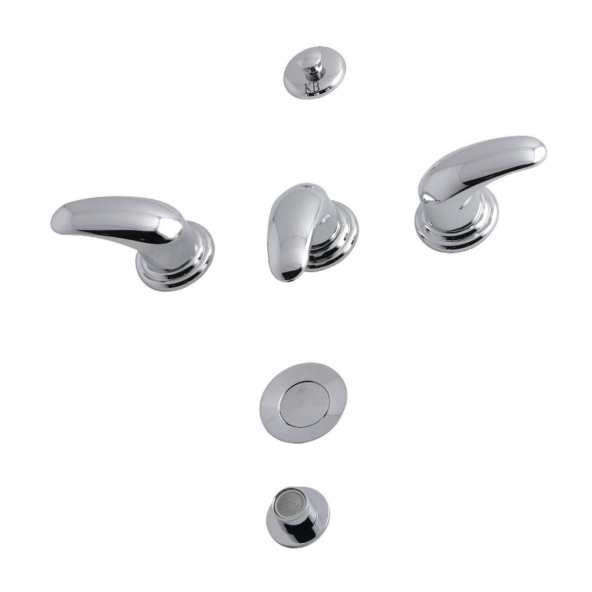 Polished Brass 3-Handle Bidet Faucet with Brass Pop-Up B64041