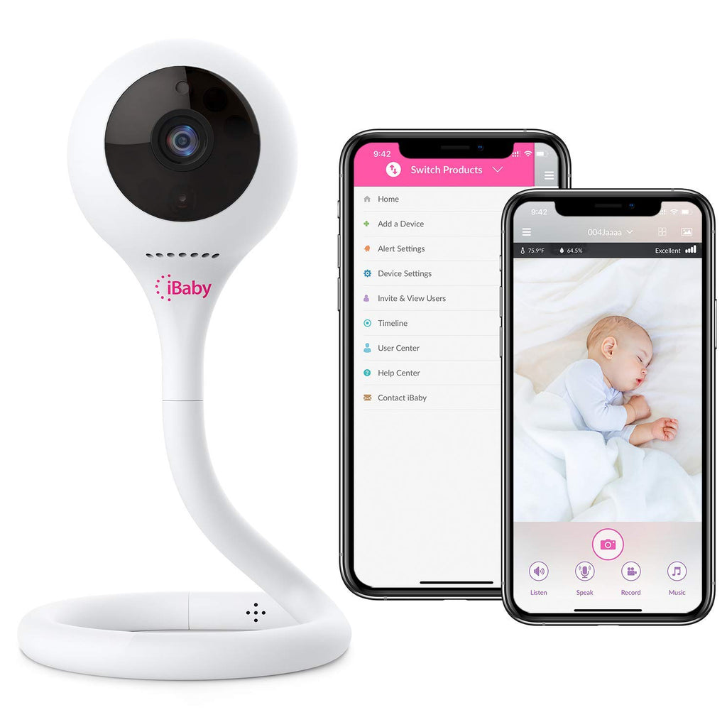 White FHD 1080P WiFi Baby Monitor Camera with Night Vision Wall Mount Kit G5775