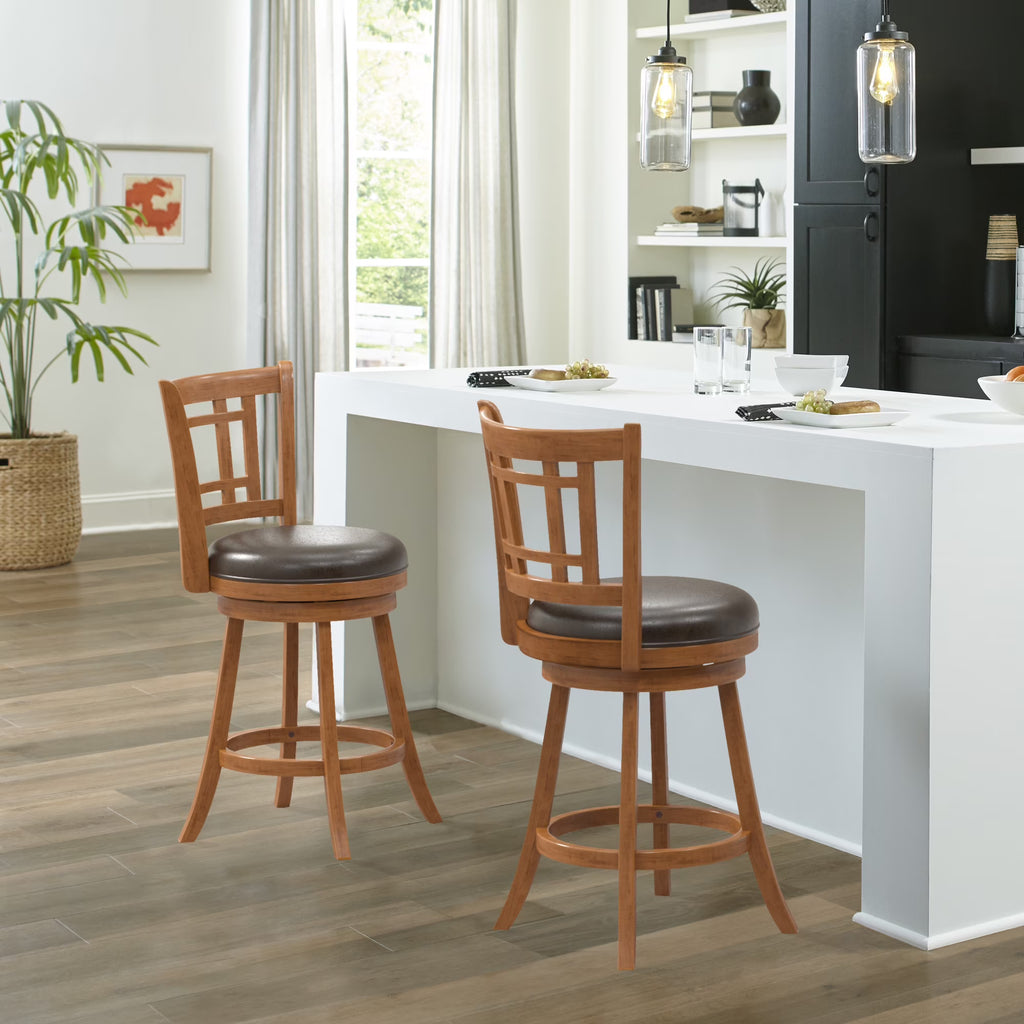 Oak Swivel Counter Height Stool F56287