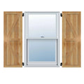 Rough Sawn Western Red Cedar Framed Board-n-Batten Shutters with Z-Bar F1745