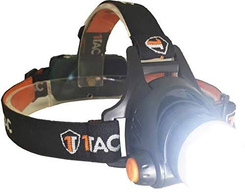 Tactical Headlamp Flashlight with Real Cree XM-L2 LED, 1200 Lumens, Rechargeable, Waterproof H502339