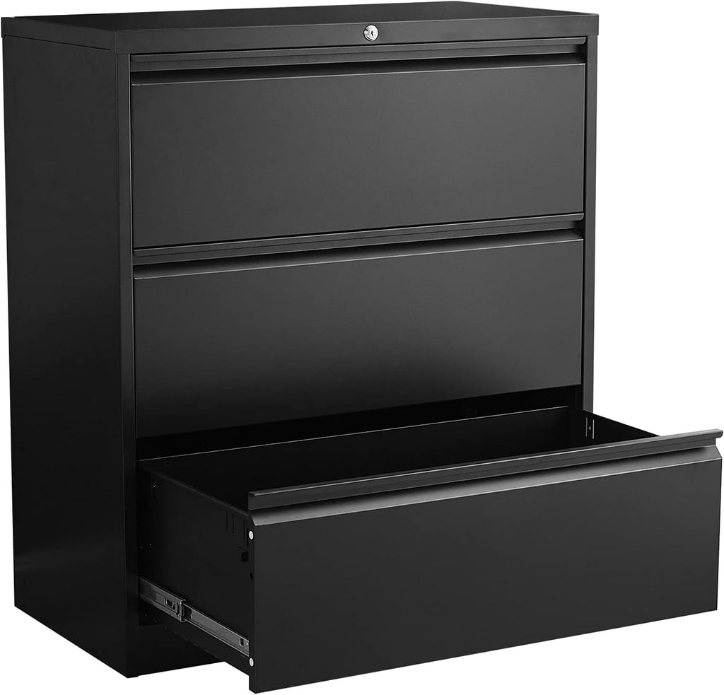 3 Drawer Metal Lateral File Cabinet with Lock H934