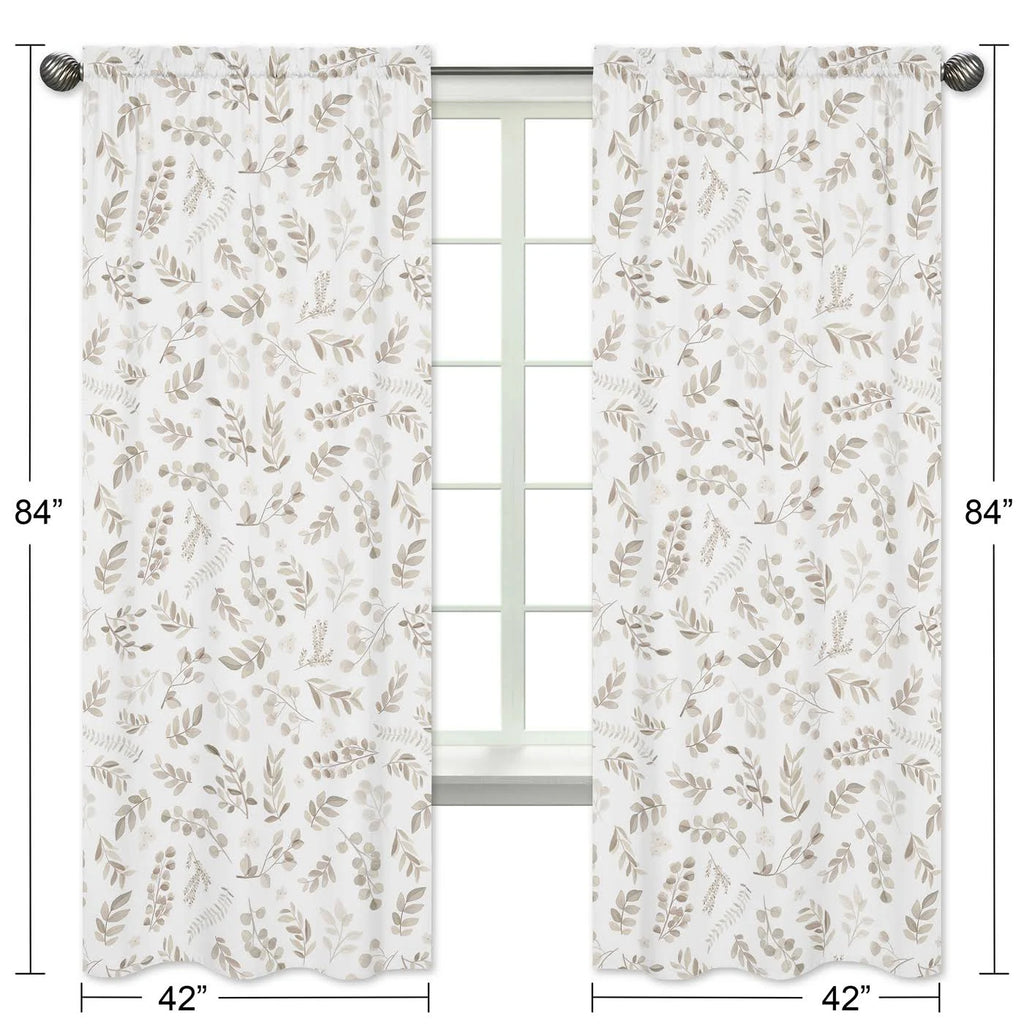 Botanical Taupe Window Panels, Set of 2 L322817