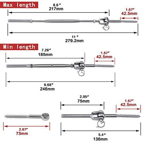 Stainless Steel Cable Railing Kits for 1/8 Wire Rope, 40P T426077