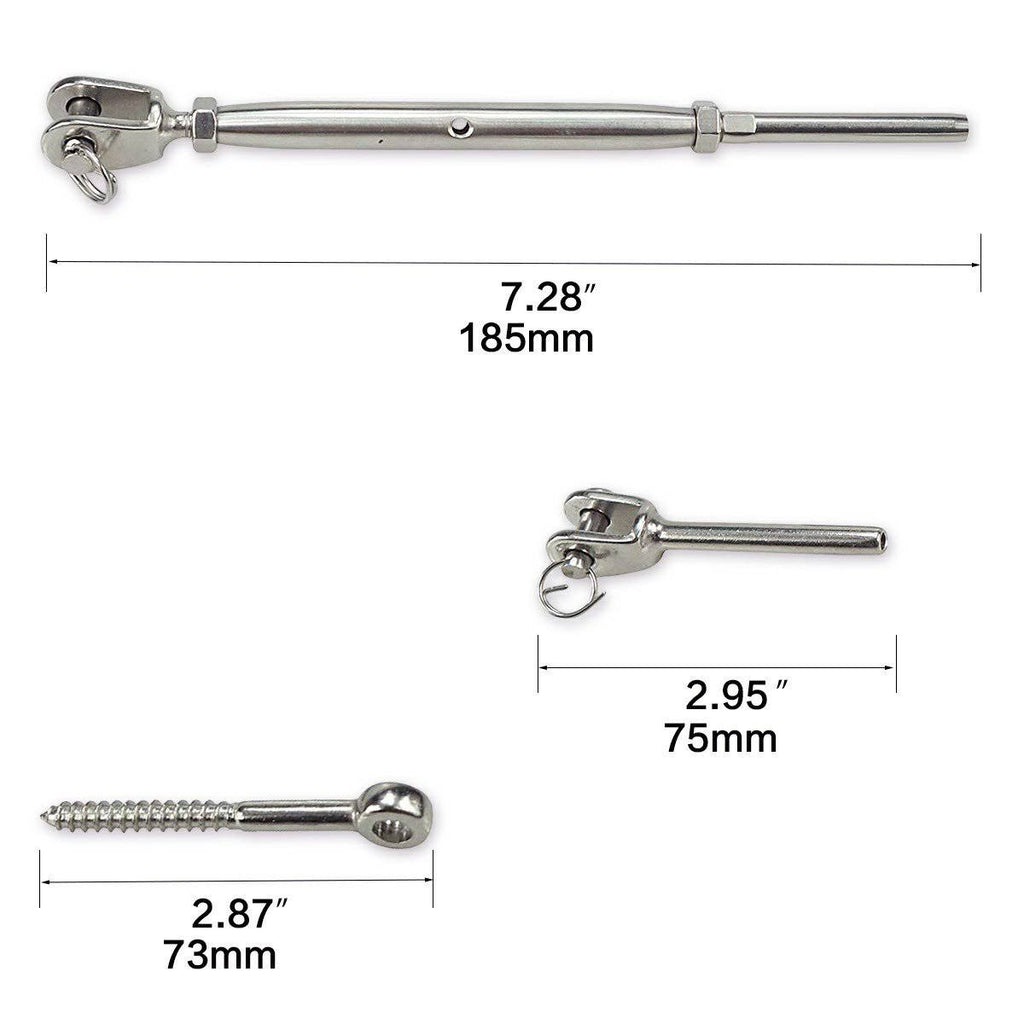 Stainless Steel Cable Railing Kits for 1/8 Wire Rope, 40P T426077