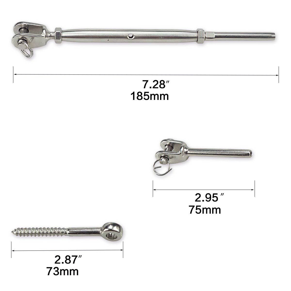 Stainless Steel Cable Railing Kits for 1/8 Wire Rope, 40P T426077