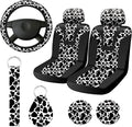 7 Pieces Leopard Cow Print Car Accessories Set B405