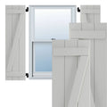 16-1/8x22 x 39x22 PVC Board and Batten Shutters, Hailstorm Gray, Per Pair V57565