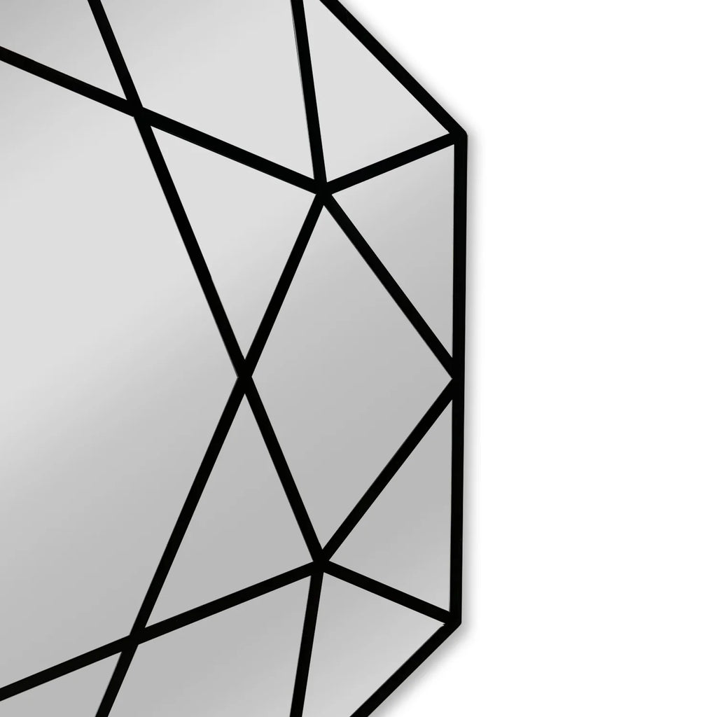 Black Octagon Framed Wall Mirror H739