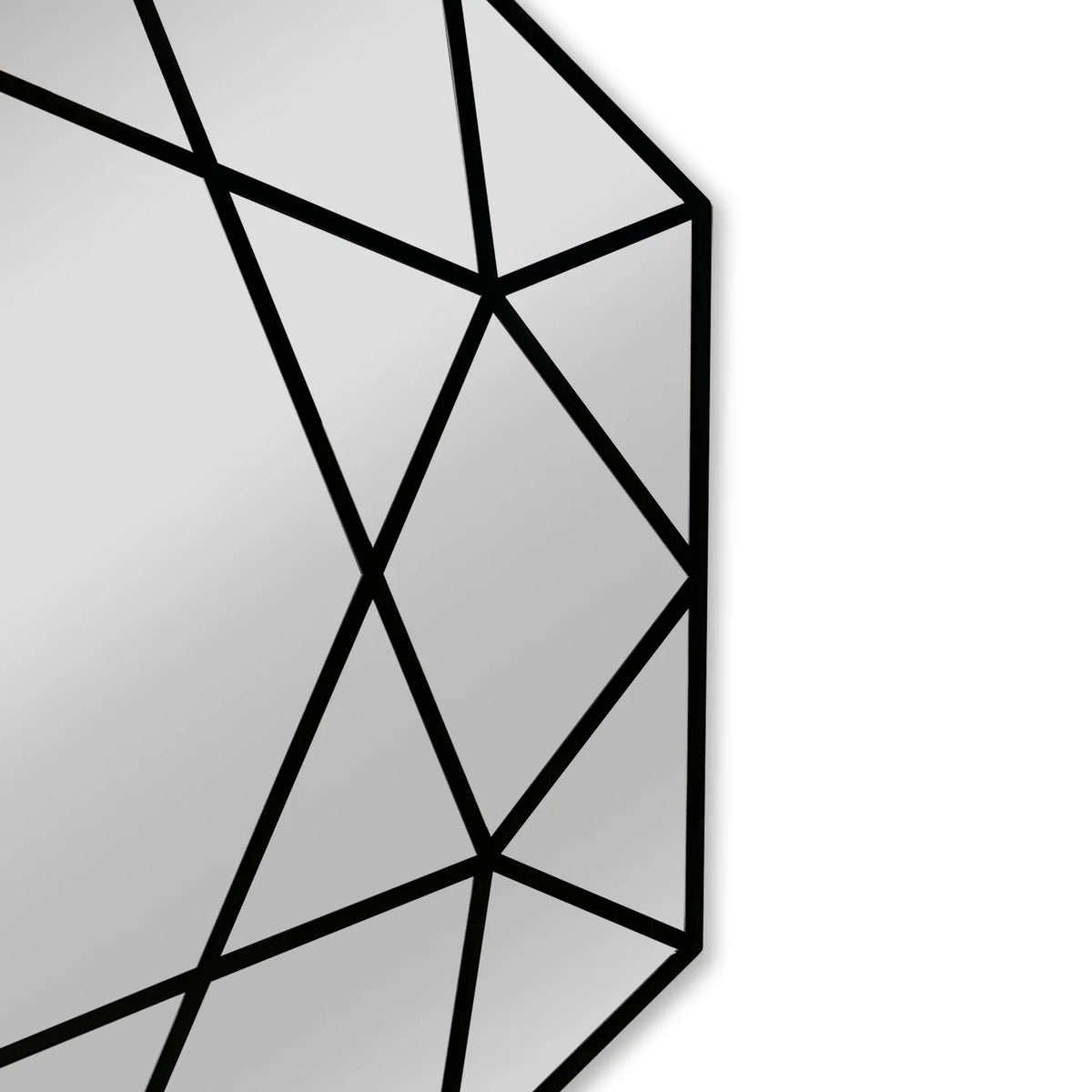 Black Octagon Framed Wall Mirror H739