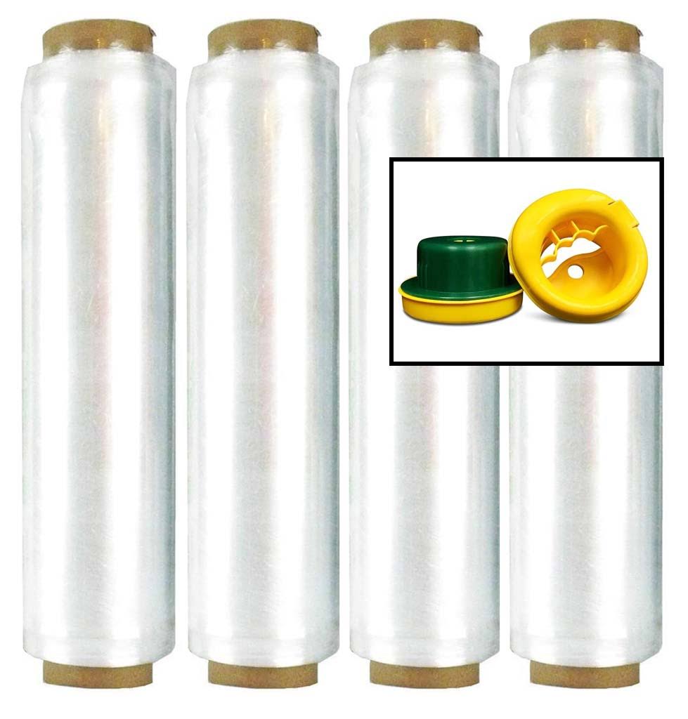4 Rolls Clear Hand Stretch Wrap 17 inch x 1476 ft x 48 GA G42547