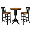 Round Pedestal Bar Height Table with 2 Bar Height Stools X4380