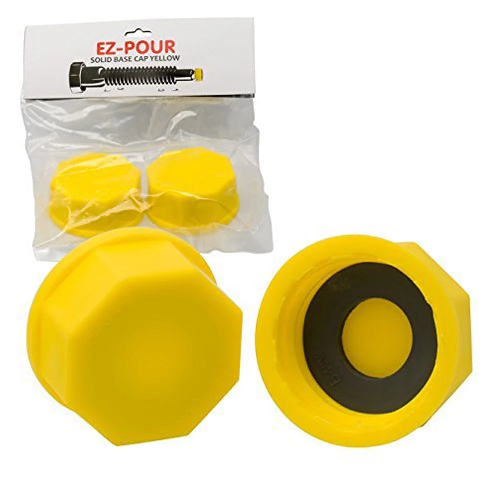 Yellow Coarse Thread Solid Base Cap for Storage Gas Cans (Pack of 2) A463
