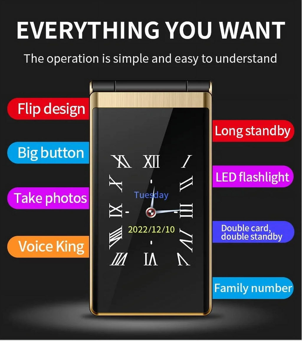 4G Flip Mobile CellPhone with Big Keyboard U73891