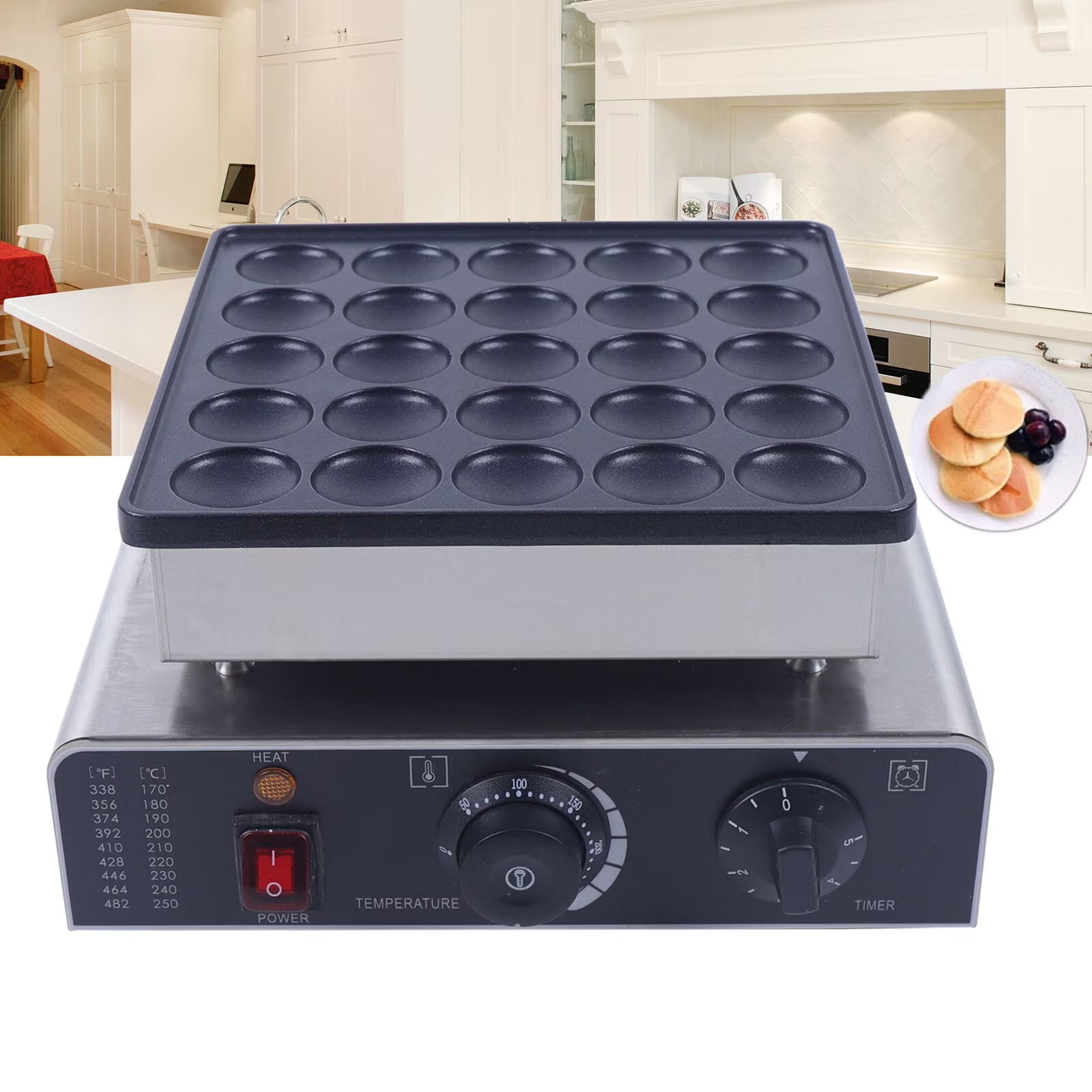 25 Holes Electric Nonstick Pancake Maker Machine L575