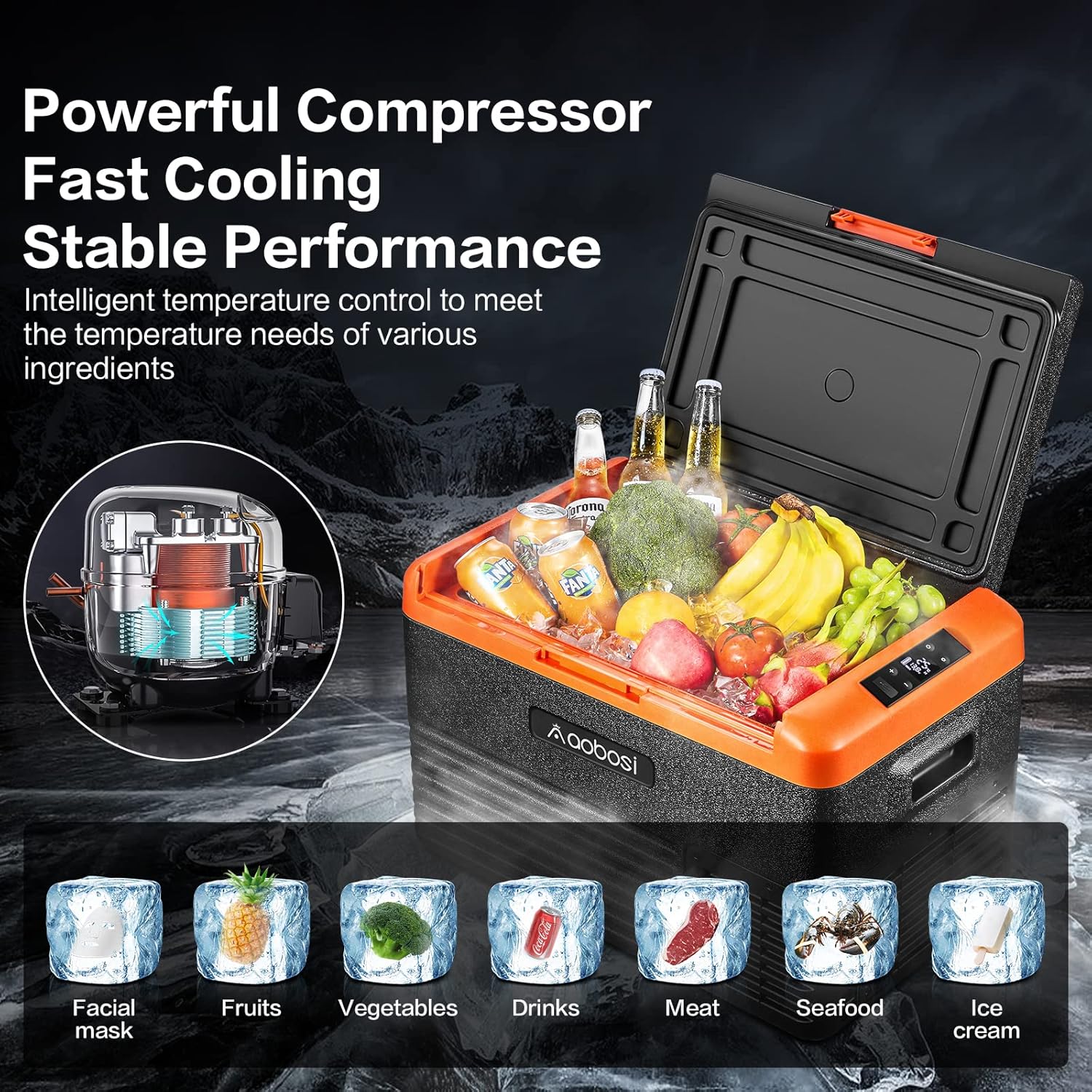 12 Volt Car Refrigerator 32 Quart (30L) Portable Freezer Single Zone Electric Compressor Cooler L563