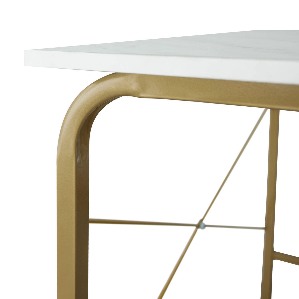 40 inch Faux Marble Top Desk with Brass Frame G1359