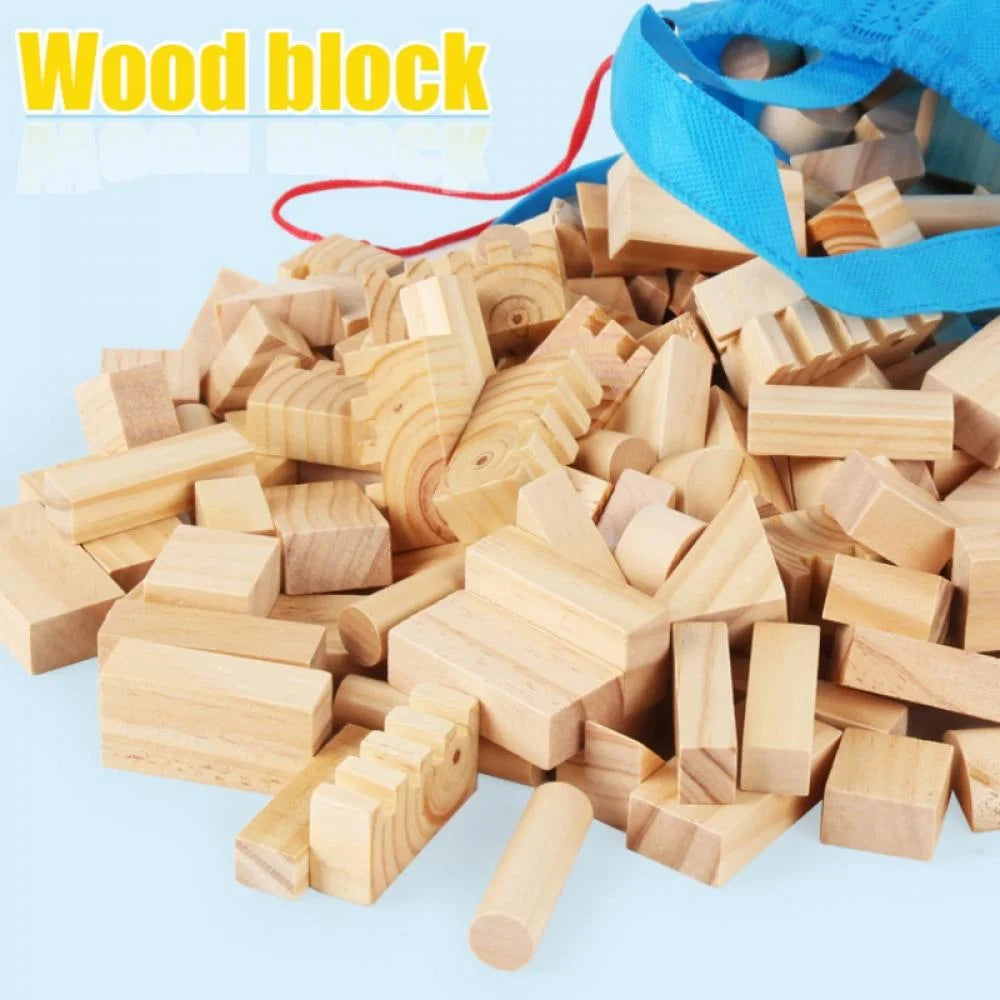 162Pcs Wooden Building Blocks Set Y10069