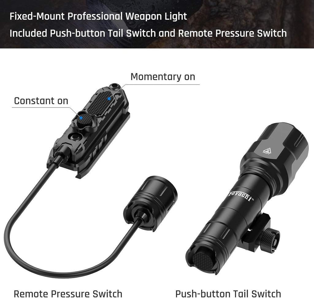 Tactical Flashlight 1200 Lumen LED Weapon Light with Pressure Switch H24425