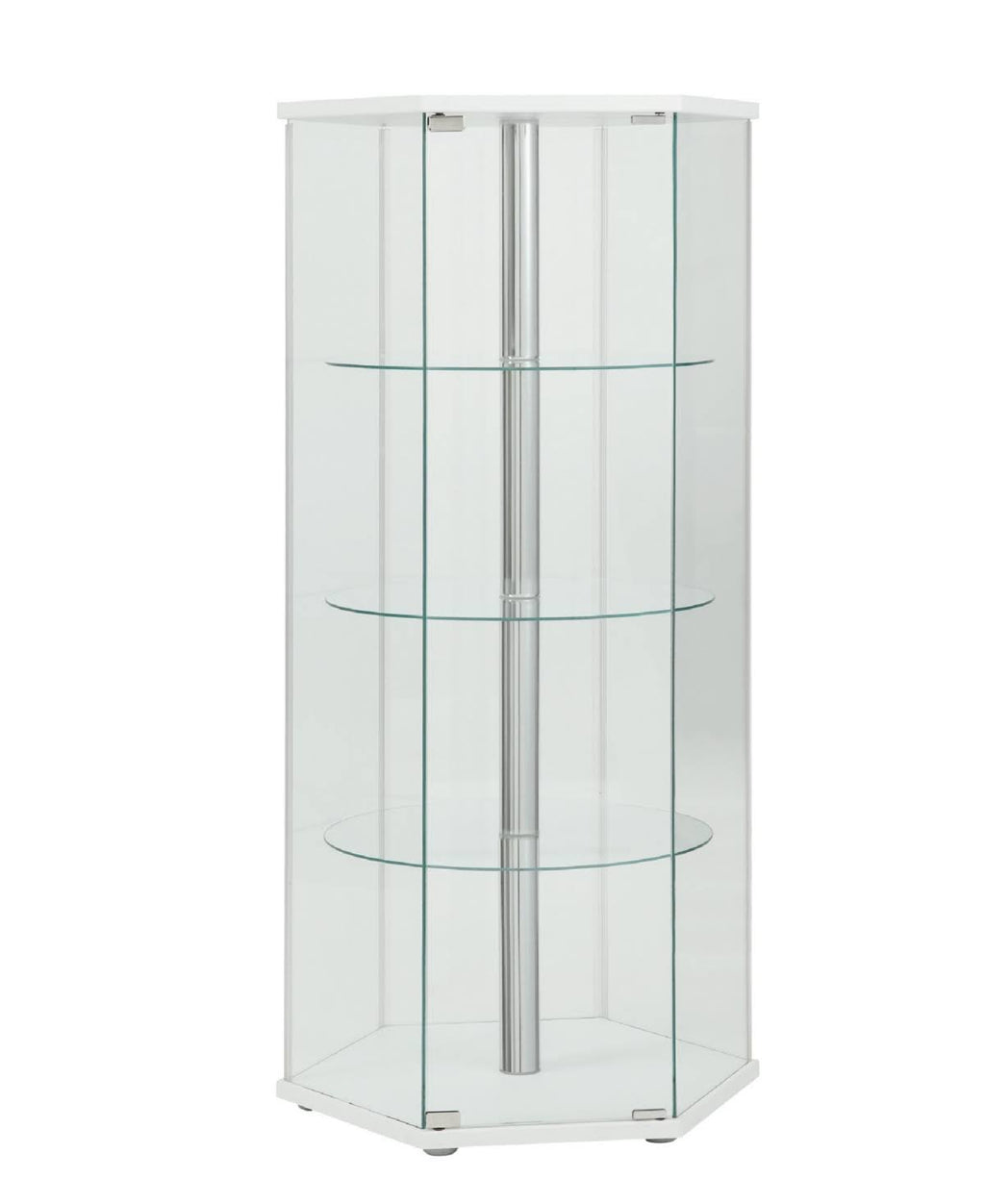 White Hexagon Curio Cabinet D565240