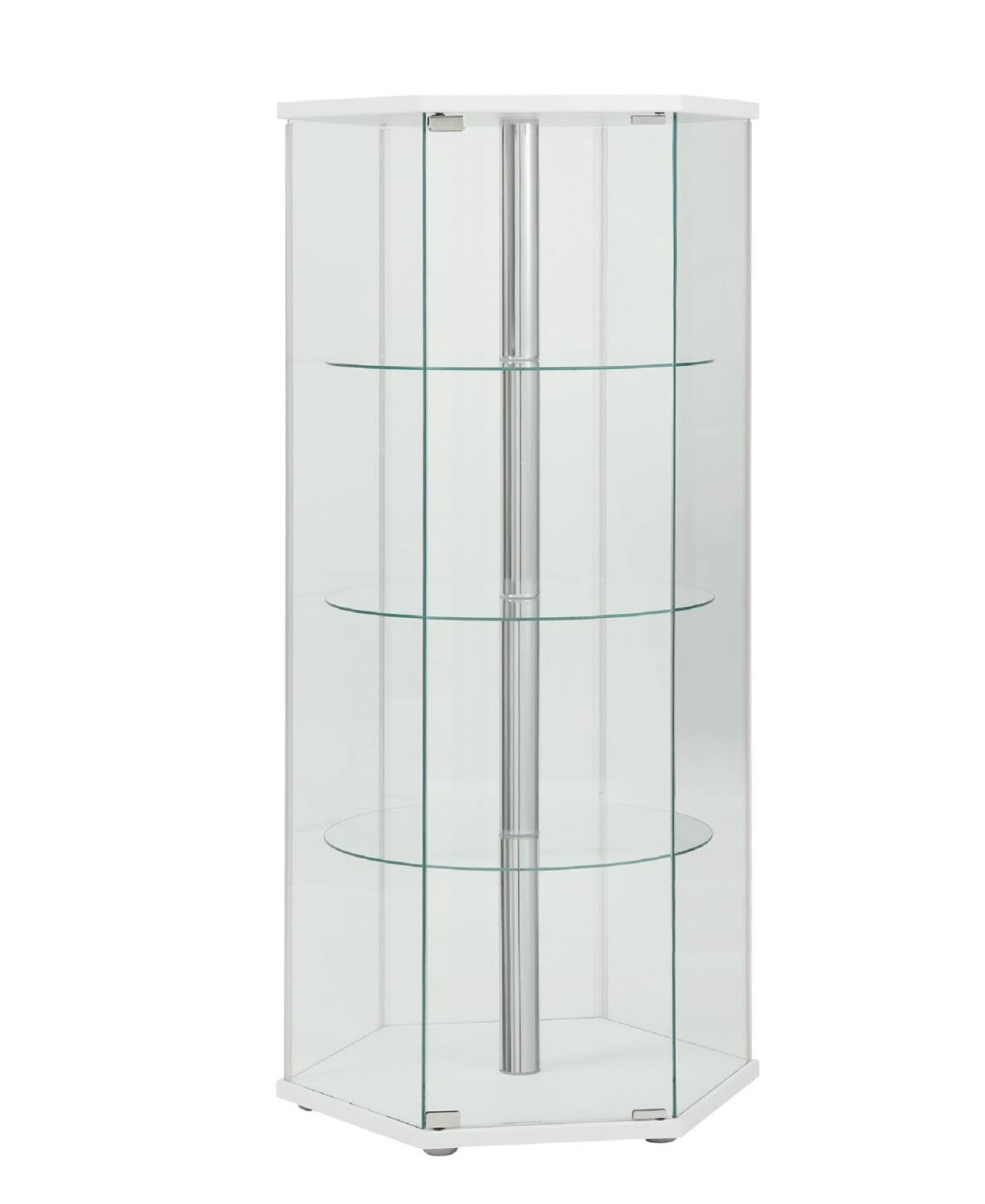 White Hexagon Curio Cabinet D565240