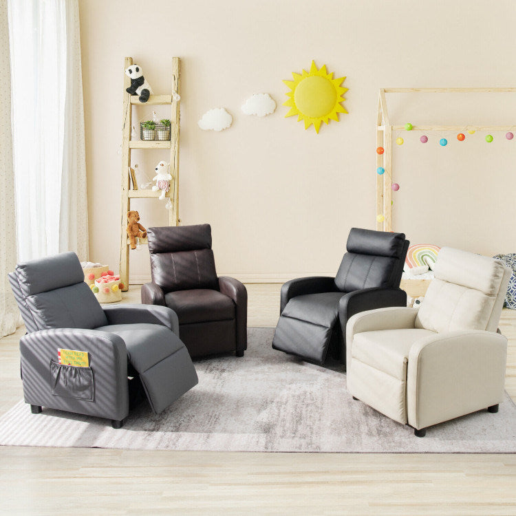 Ergonomic PU Leather Kids Recliner Lounge Sofa K8506