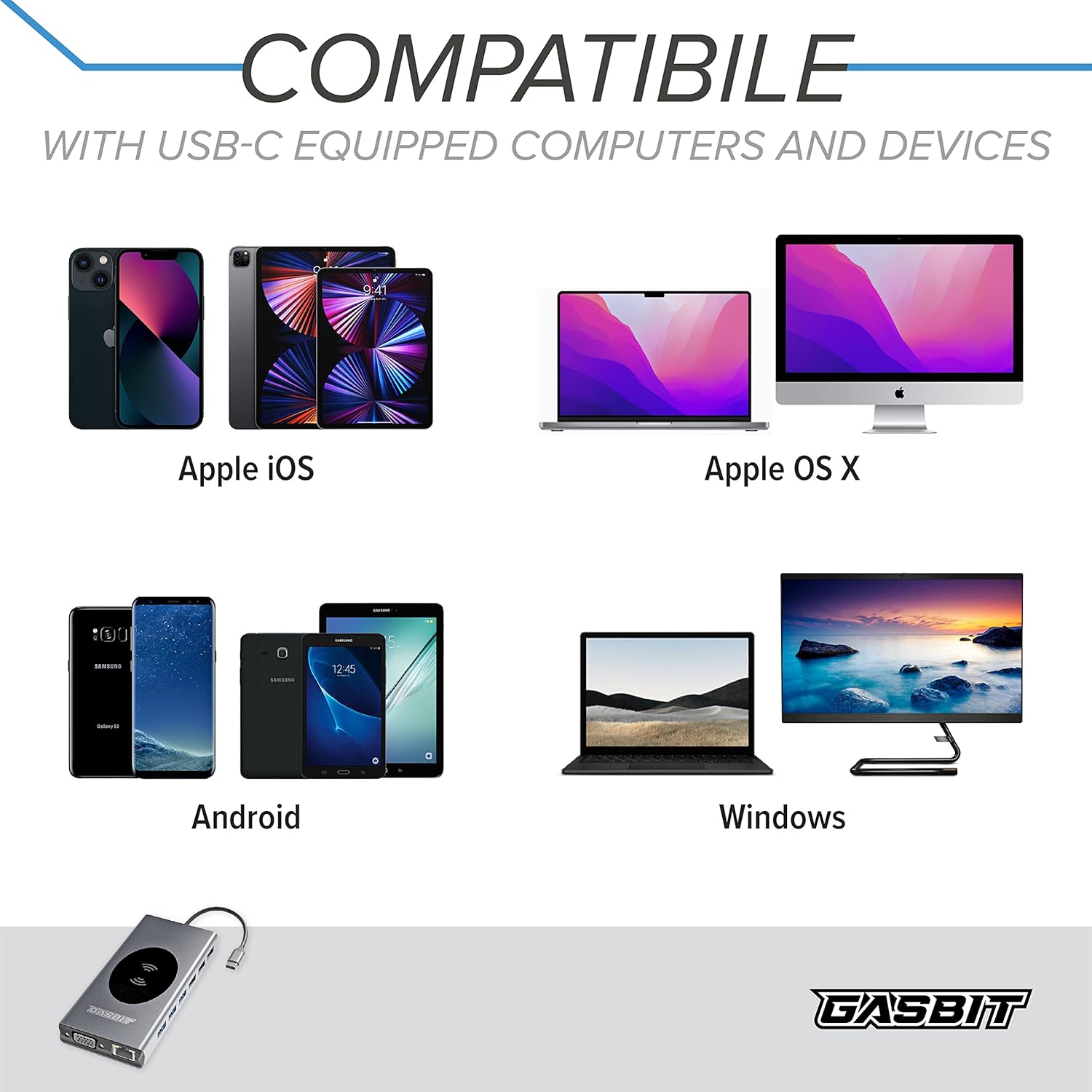 15-in-1 USB C Hub Multiport Adapter with Wireless Phone Charger P882243