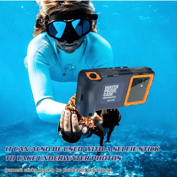 Waterproof Protective Case for Phones Up to 6.9 Inch with Lanyard H164