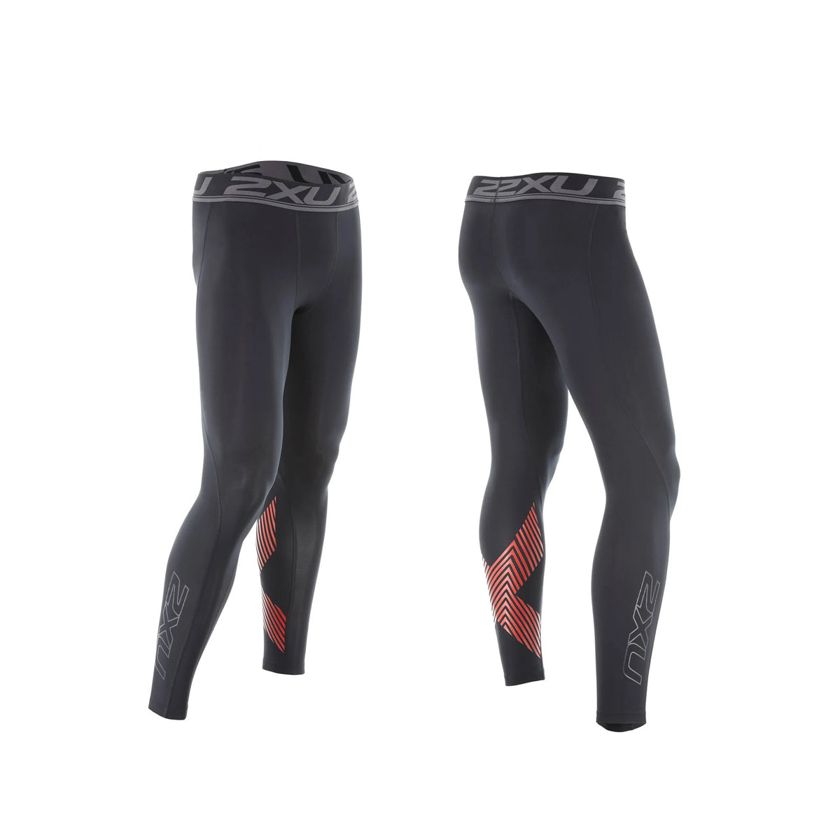 2XU Compression Tights Black / Arrow Stripe Flame Scarlet Xxs Y8941