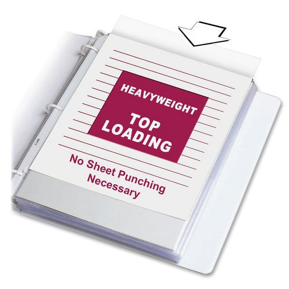 Heavyweight Poly Sheet Protectors Clear, Top Loading, 11 x 8-1/2, 100/BX J485