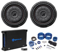 2 Kicker 43CVT104 CompVT 10x22 1600W Shallow Car Subwoofers Mono Amplifier Amp Kit M929758