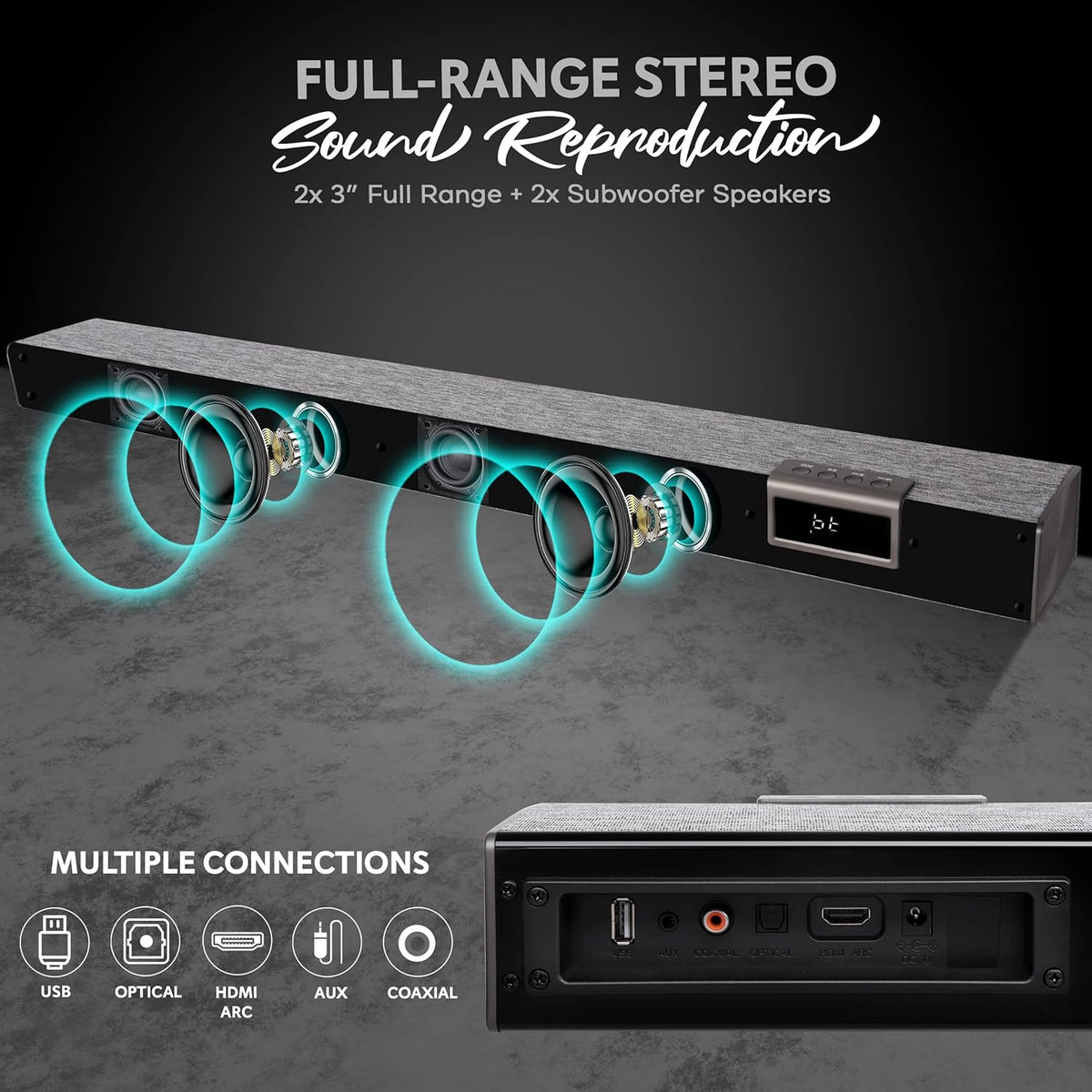 60W Bluetooth Sound Bar with Remote Control W199