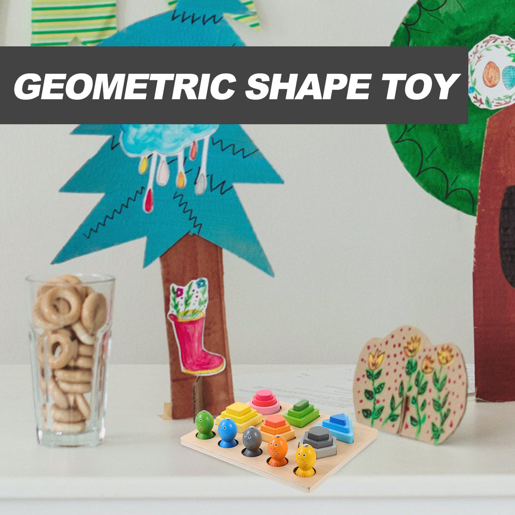 Wooden Shape Puzzle Color Sorting Block Playset Y2935