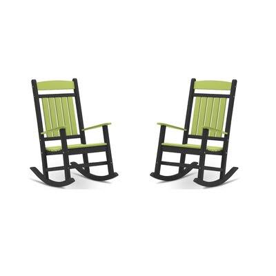 Black/Lime Green Classic Rocking Chair V55836
