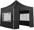 2x2m Pop-up Gazebo Canopy Tent with 4 Side Panels & Carry Bag Steel Frame Waterproof U391976